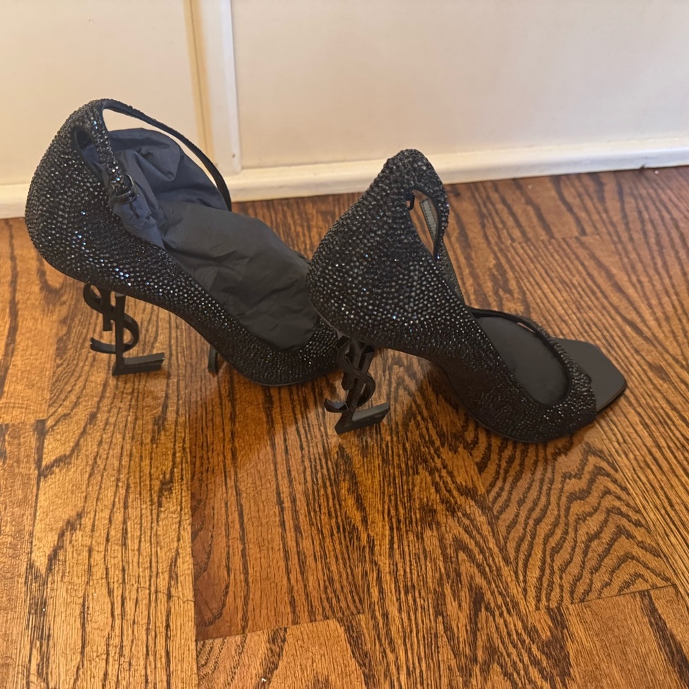 Yves Saint Laurent Black Crystal Heels